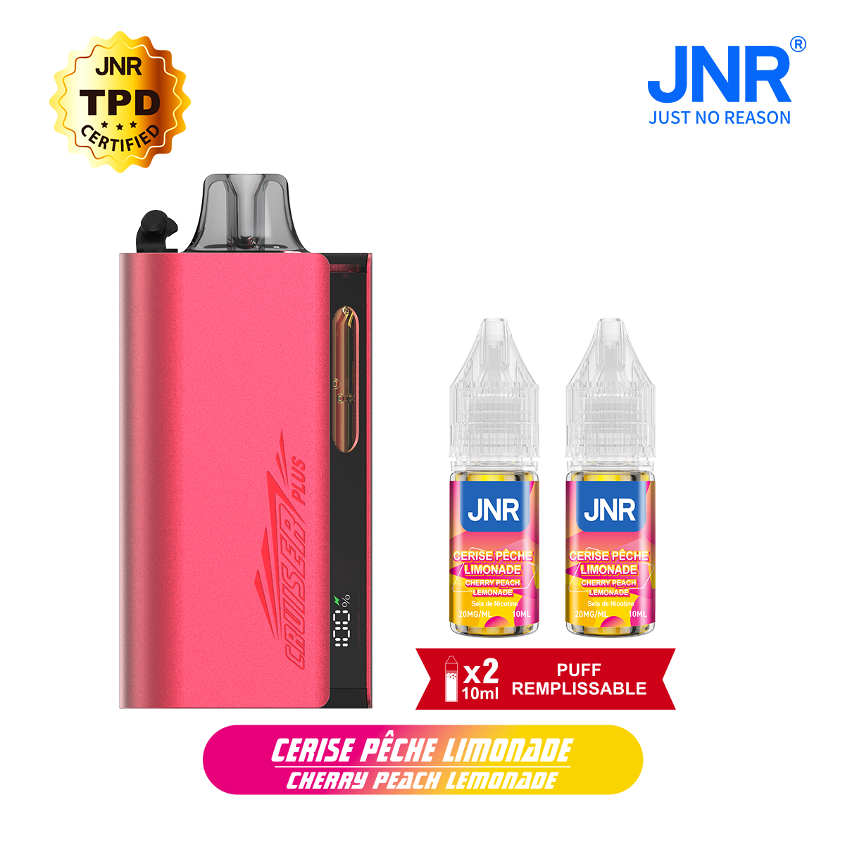 JNR Cruiser Plus 37K Refillable Kit Cherry Peach Lemonade