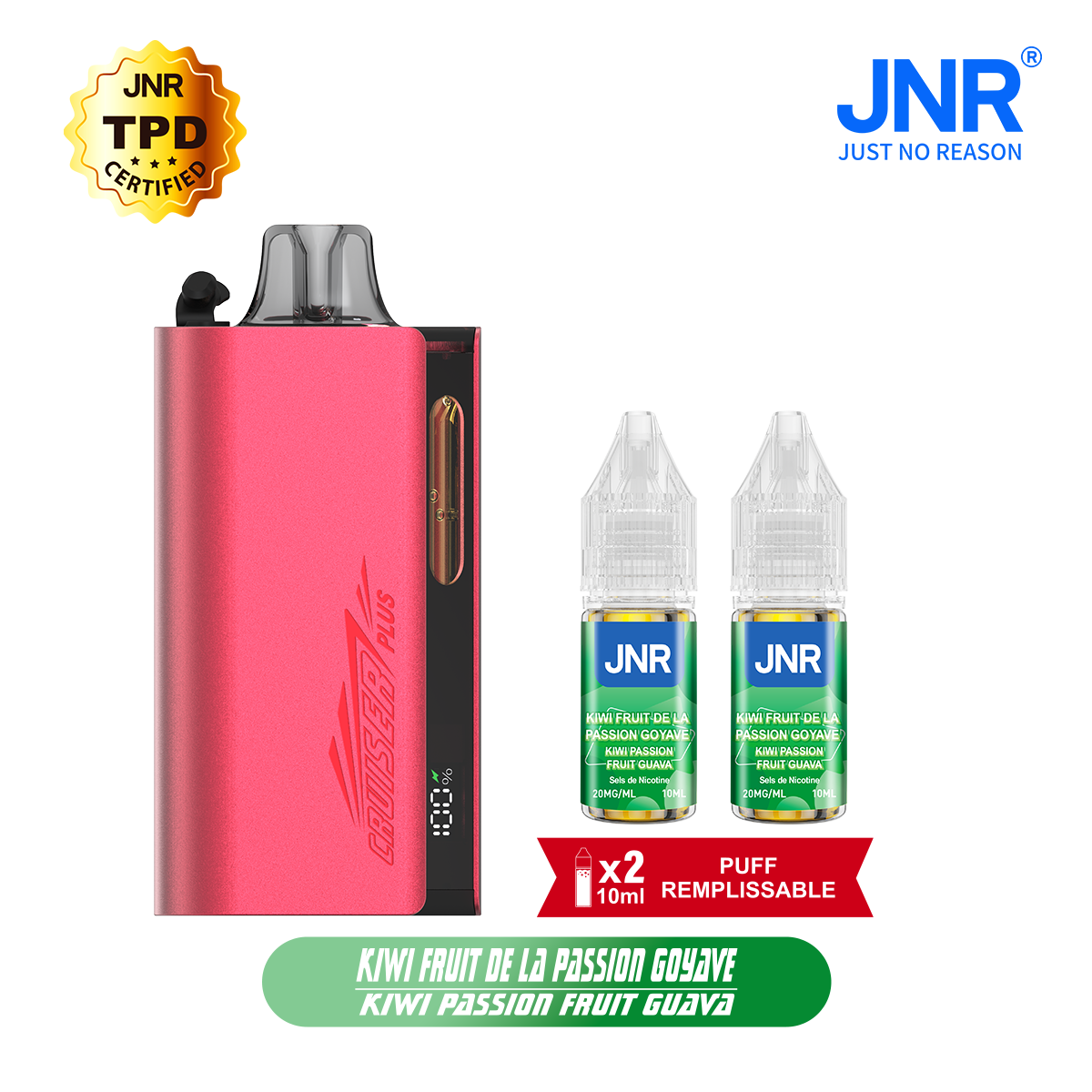 JNR Cruiser Plus 37K Refillable Kit Kiwi Passion Fruit Guava
