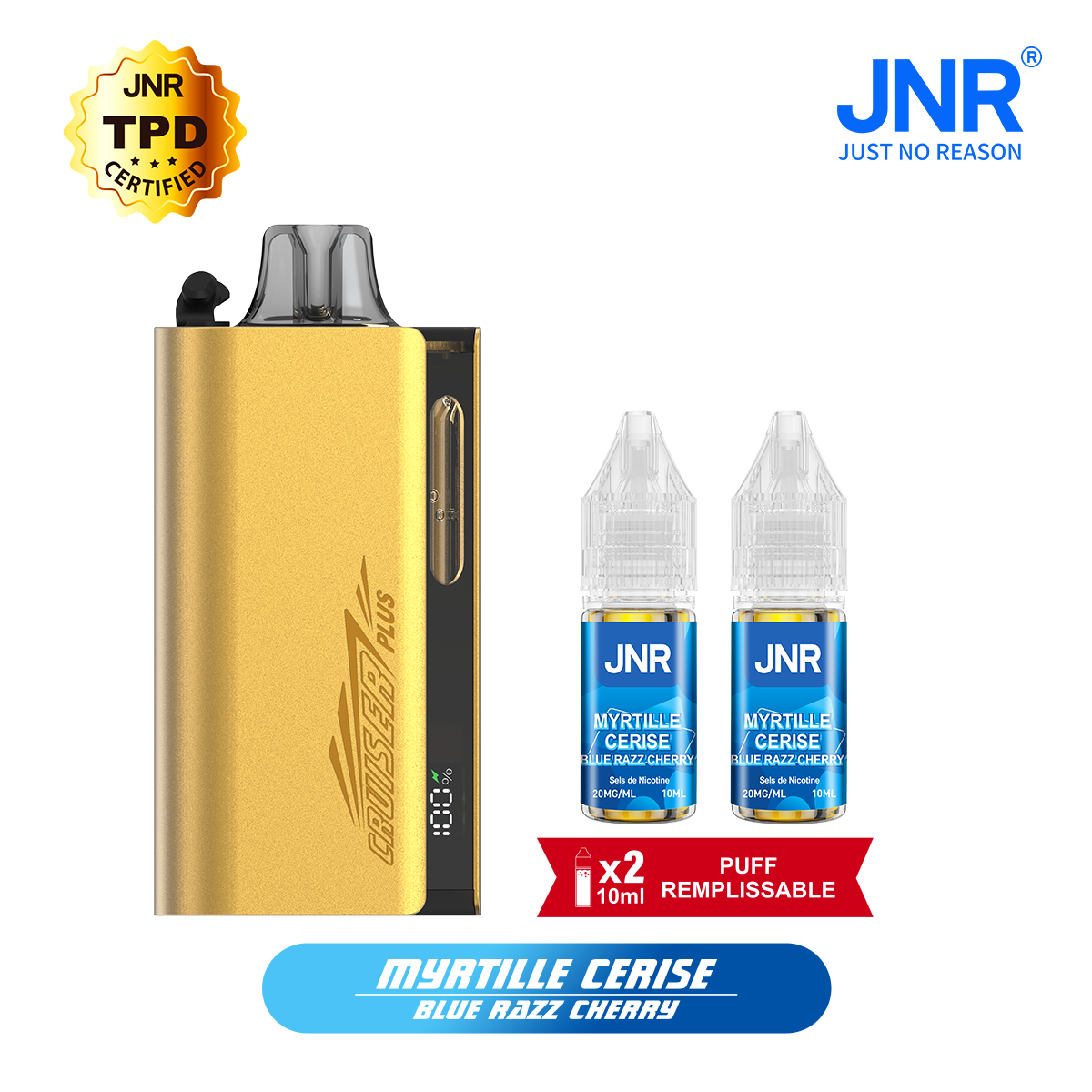 JNR Cruiser Plus 37K Refillable Kit Blue Razz Cherry