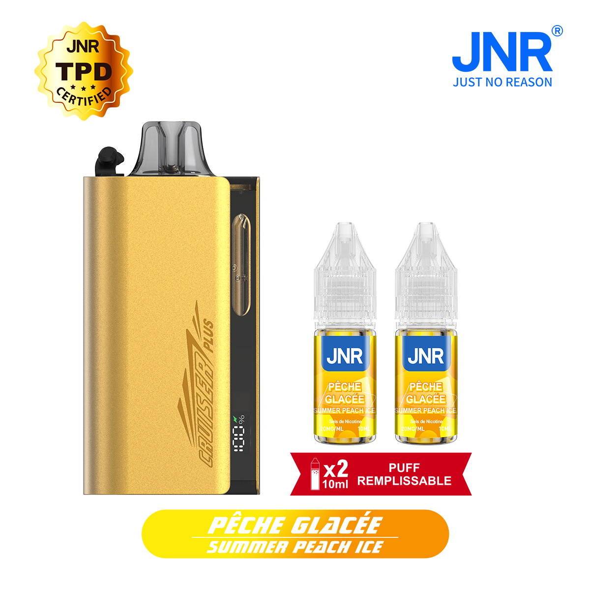 JNR Cruiser Plus 37K Refillable Kit Summer Peach Ice