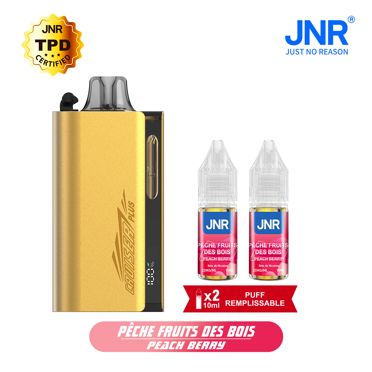 JNR Cruiser Plus 37K Refillable Kit Peach Berry