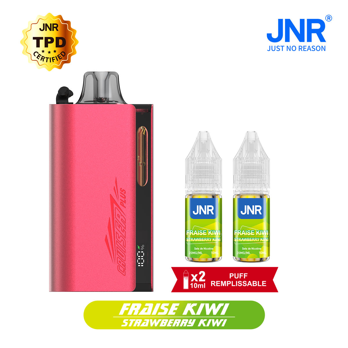 JNR Cruiser Plus 37K Refillable Kit Strawberry Kiwi