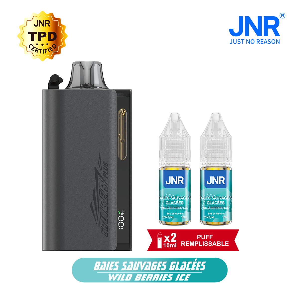 JNR Cruiser Plus 37K Refillable Kit Wild Berries Ice