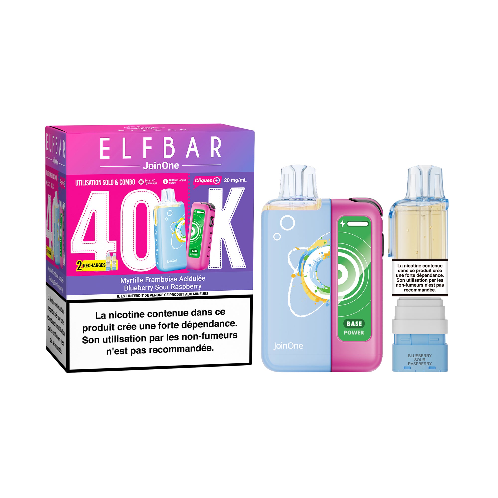 ELFBAR JoinOne 40K Pod Kit Bundle Blueberry Sour Raspberry