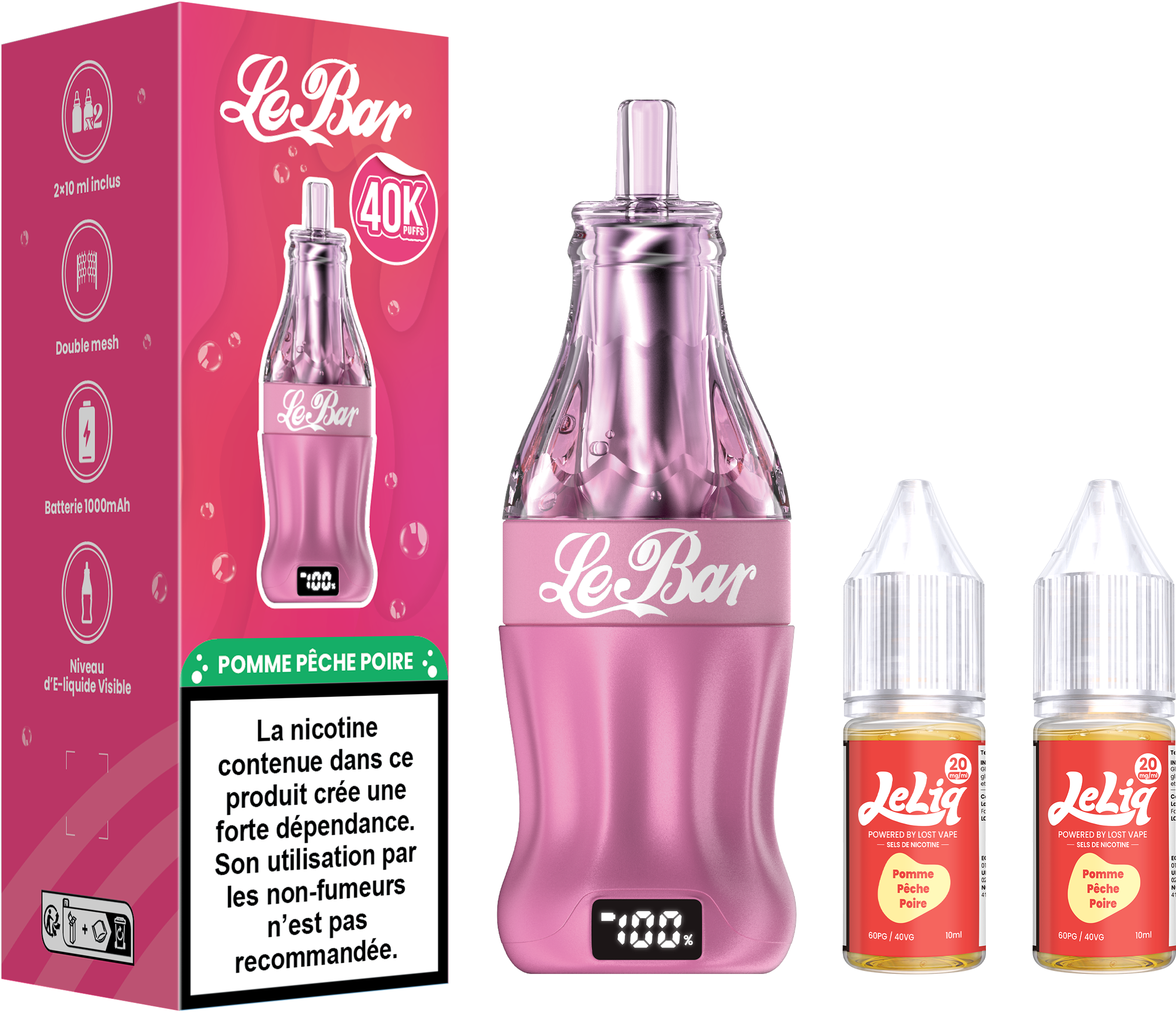 LOST VAPE LE BAR 40K Green Apple Peach Pear
