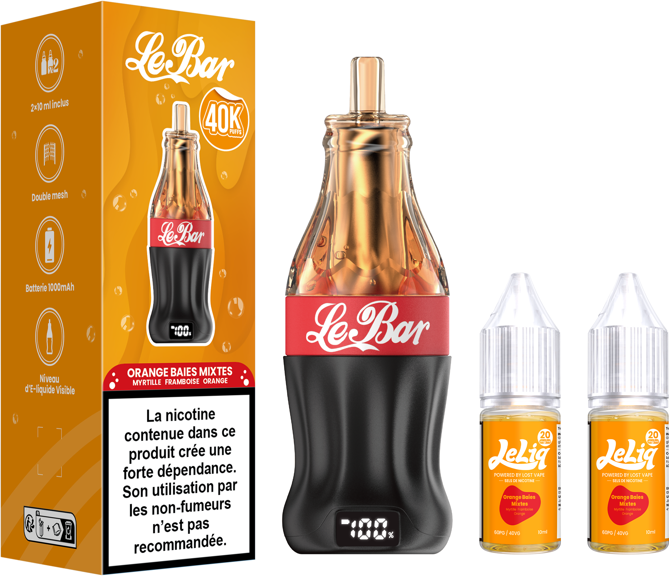 LOST VAPE LE BAR 40K Orange Berry