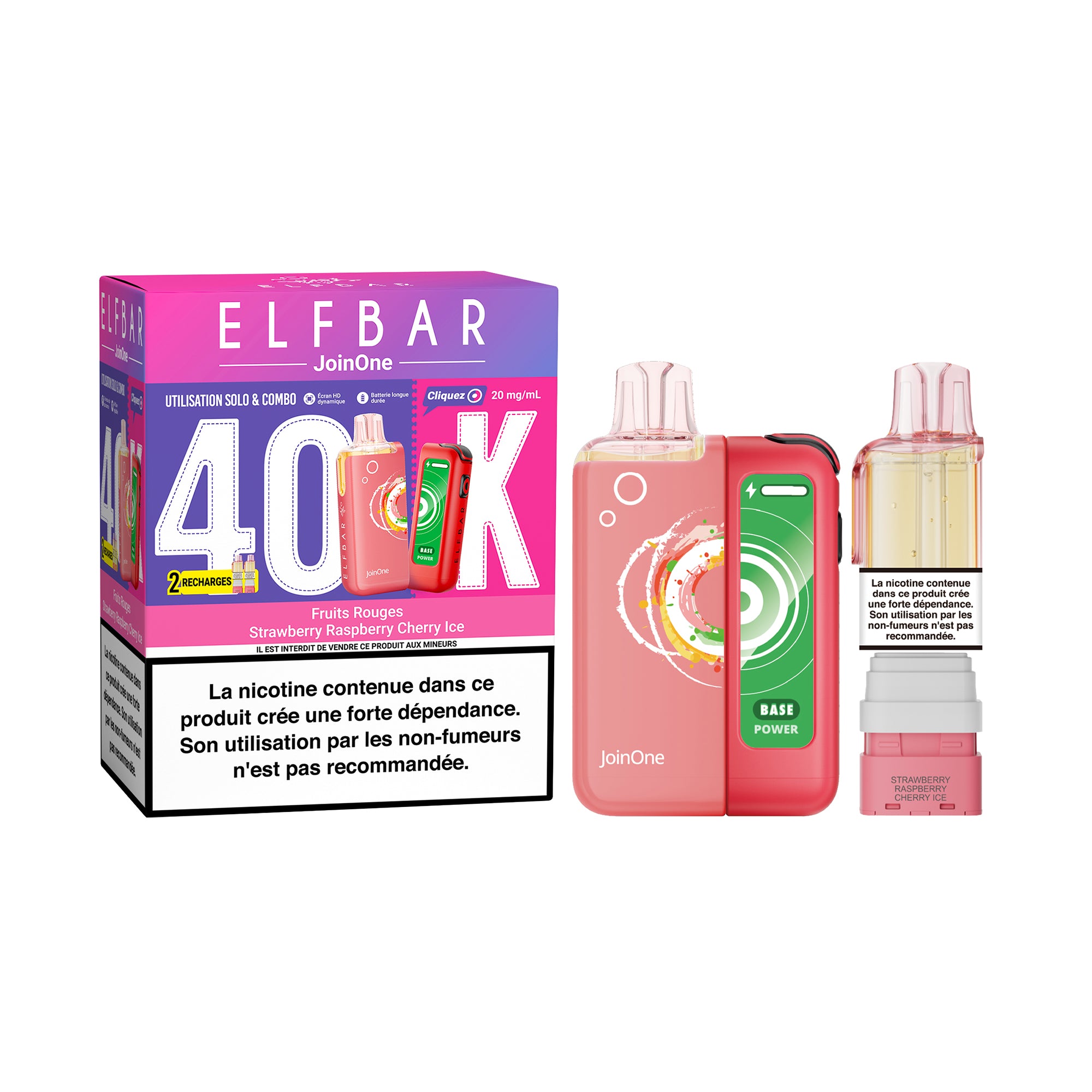 ELFBAR JoinOne 40K Pod Kit Bundle Strawberry Raspberry Cherry Ice